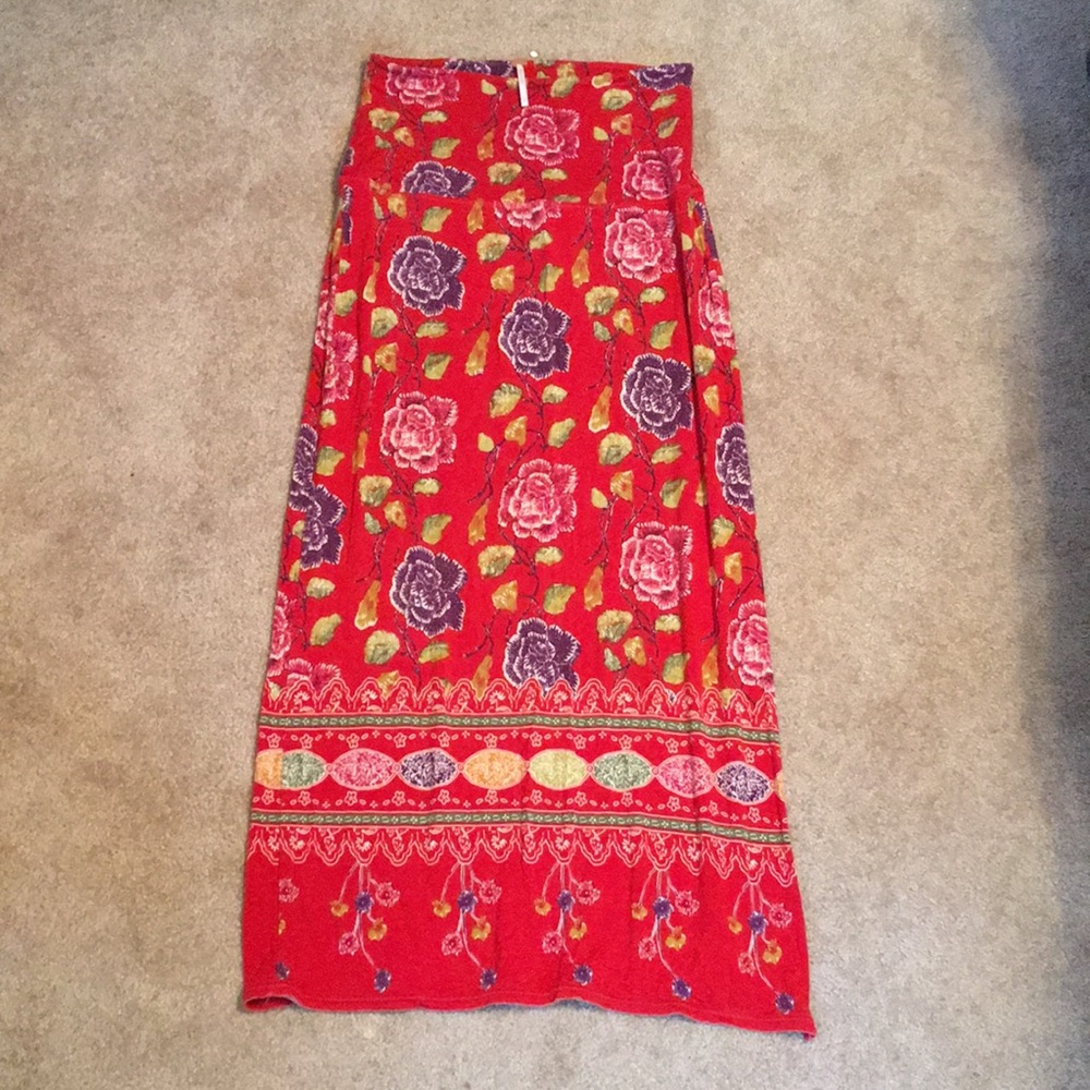 Free people floral long skirt